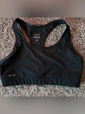 Nike Black Dri-FIT Racerback Sports Bra-medium
